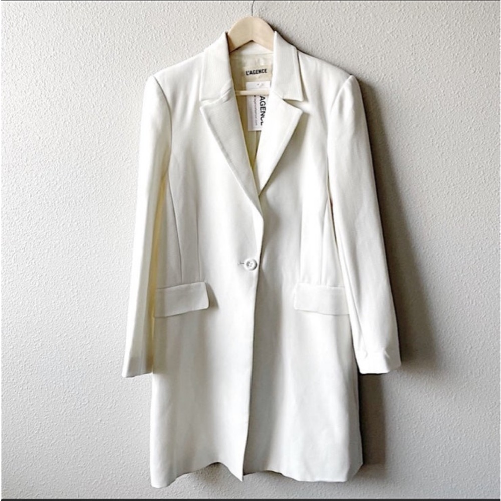 NWT L’AGENCE Cream Knee Length Coat